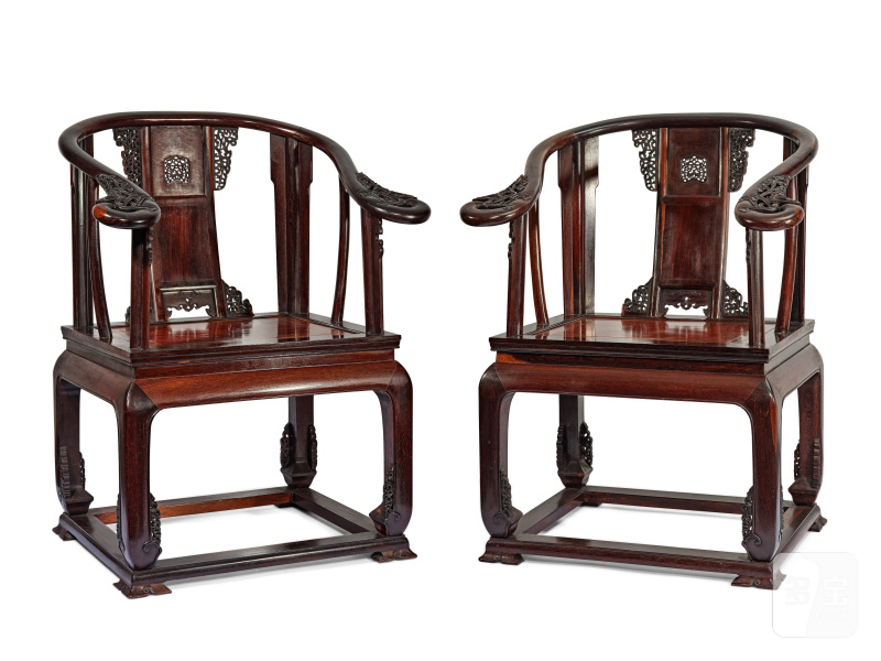 硬木鑲癭木椅成對 及 硬木鑲癭木炕几 | A PAIR OF BURLWOOD-INSET HARDWOOD ARMCHAIRS AND A BURLWOOD-INSET HARDWOOD KANG TABLE - 图10